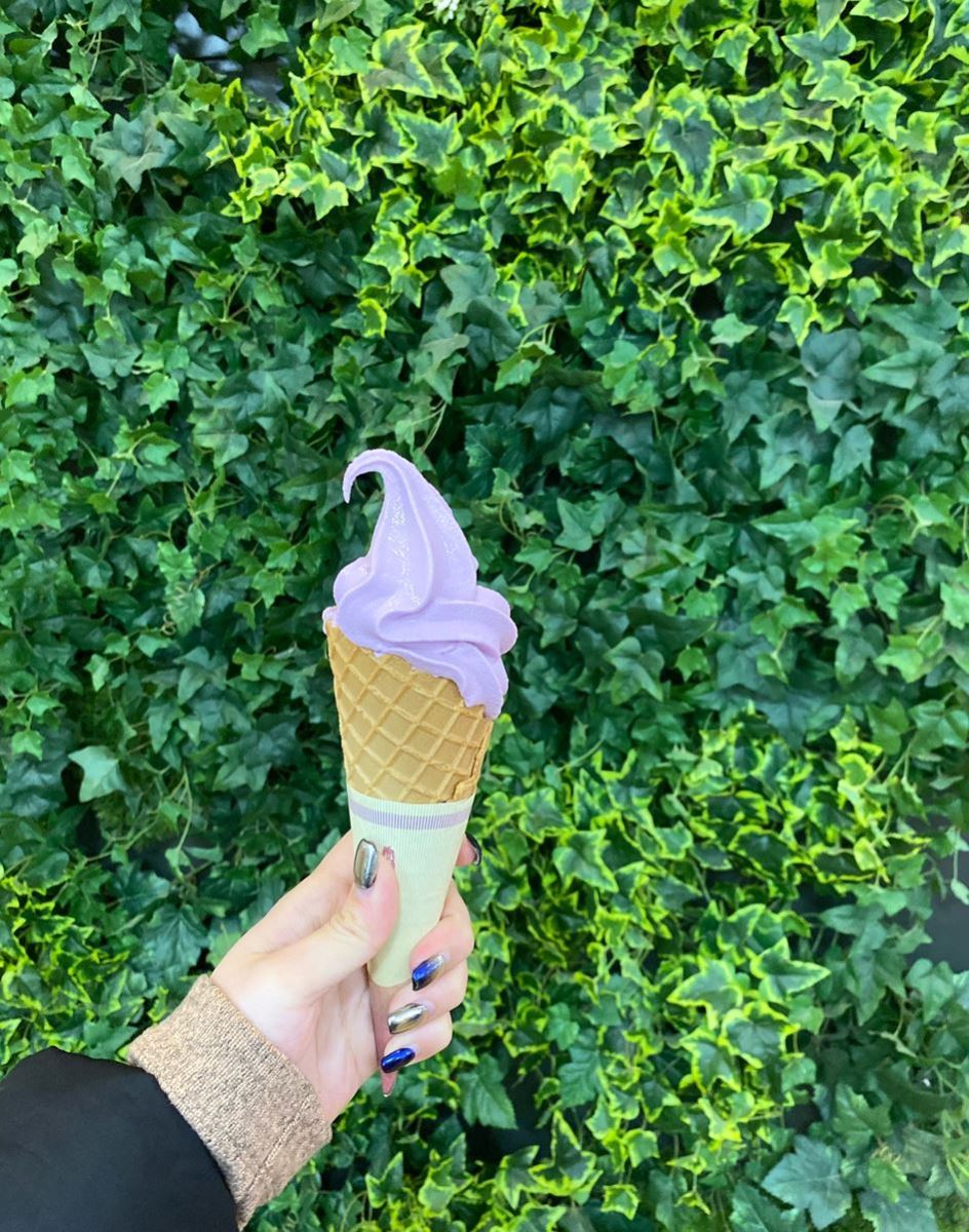 eating icecream in Sapporo 